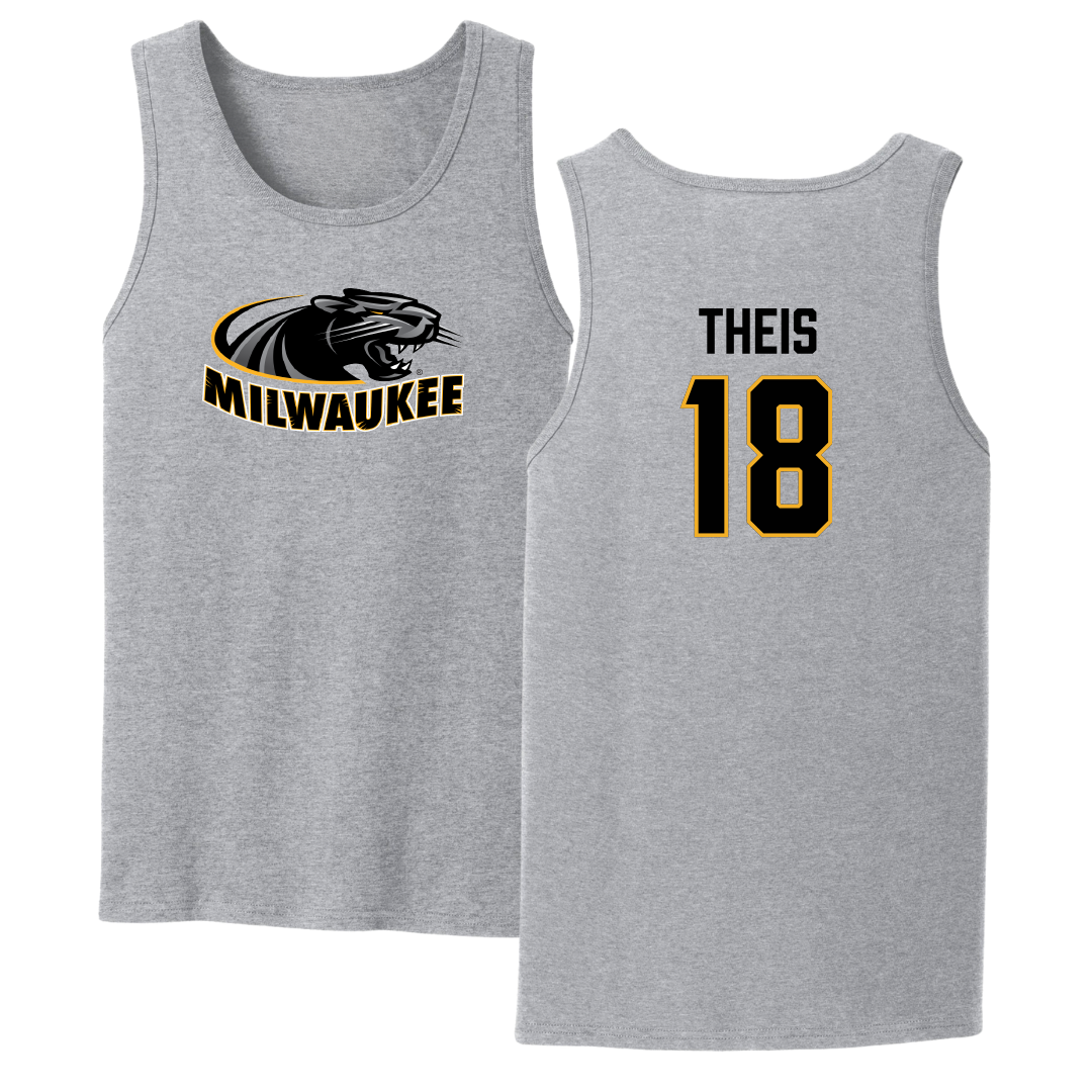 University of Wisconsin-Milwaukee Baseball Sport Gray Tank Top - #18 Gavin Theis