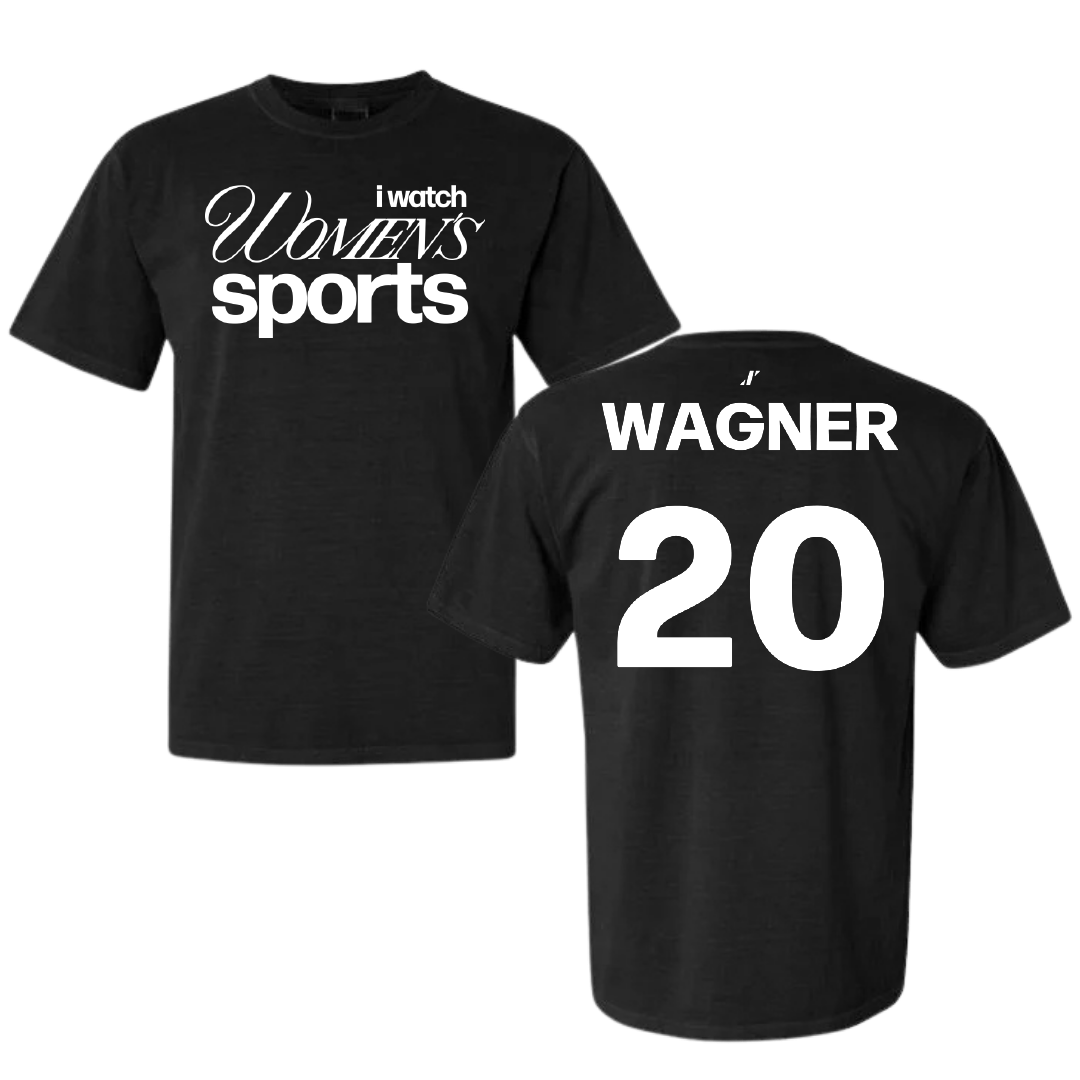 University of Oklahoma Soccer Black WHM Comfort Colors Tee - #20 Chelsea Wagner