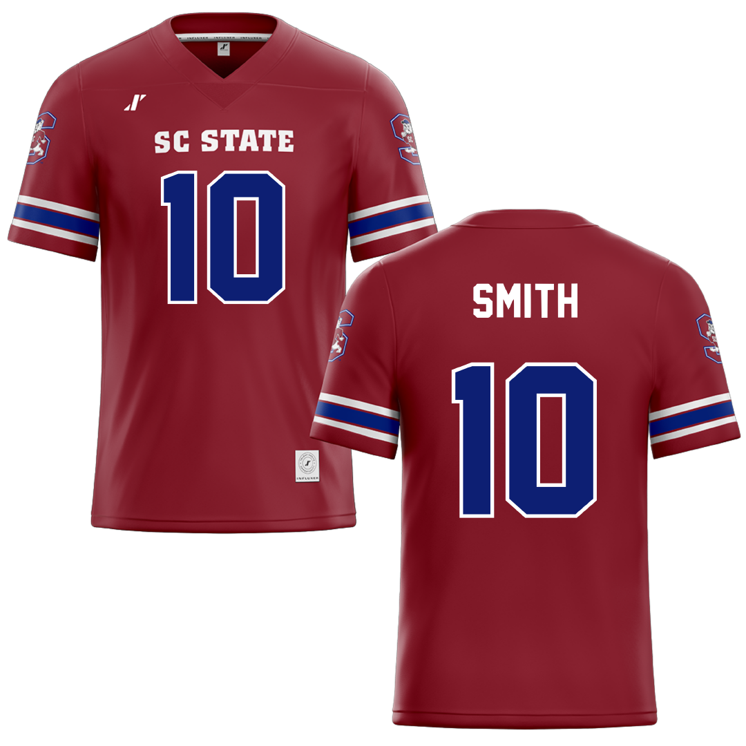 South Carolina State University Red Football Jersey - #10 Tyler Smith