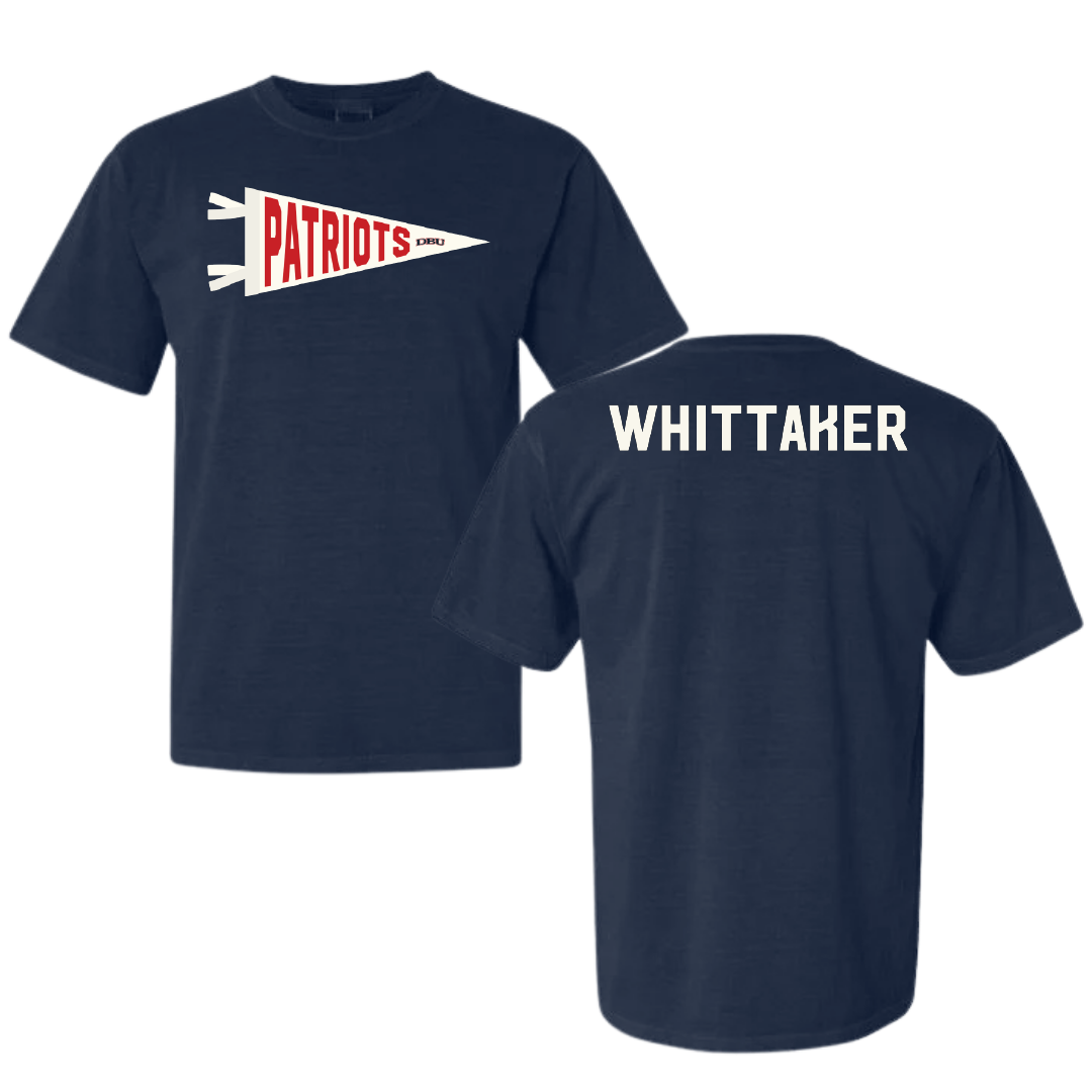 Dallas Baptist University Tennis Navy Pennant Comfort Colors Tee - Oliver Whittaker