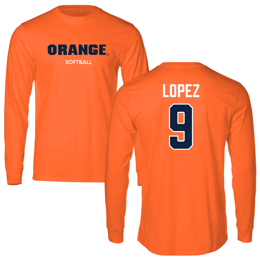 Syracuse University Softball Orange Performance Long Sleeve - #9 Madelyn Lopez