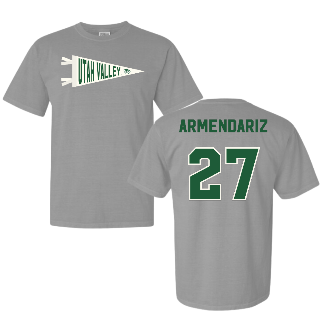 Utah Valley University Softball Light Gray Pennant Comfort Colors Tee - #27 Payge Armendariz