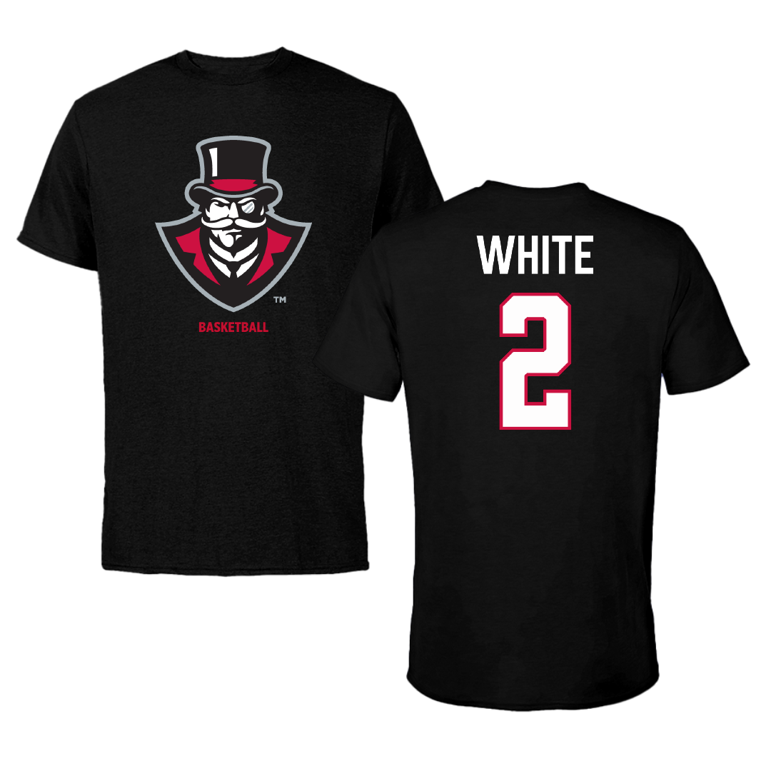 Austin Peay State University Basketball (M) Black Performance Tee - #2 Desmond White