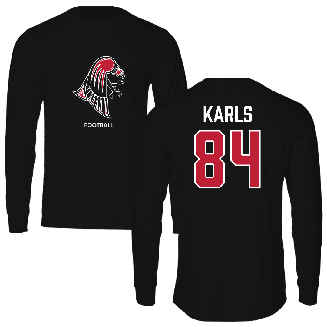 University of Wisconsin-River Falls Football Black Mascot Long Sleeve - #84 Andrew Karls