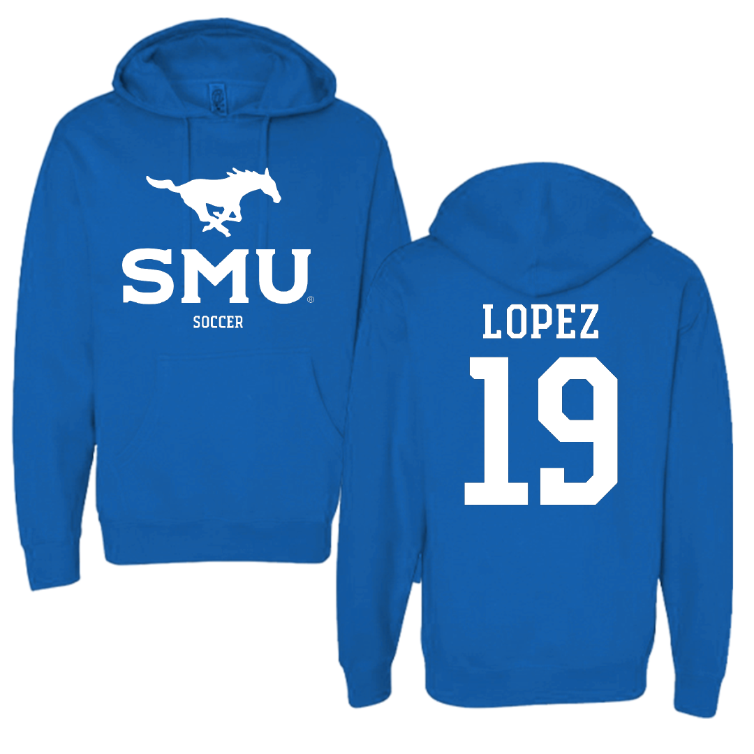 Southern Methodist University Soccer (M) Blue Hoodie - #19 Milton Lopez