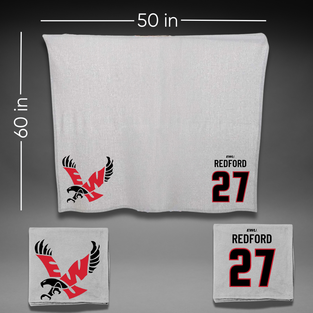 Eastern Washington University Football Gray Blanket - #27 Isaac Redford
