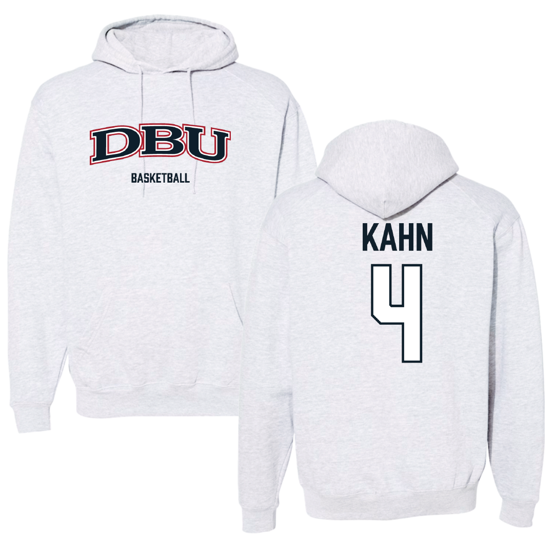 Dallas Baptist University Basketball (M) Light Gray Hoodie - #4 Cameron Kahn