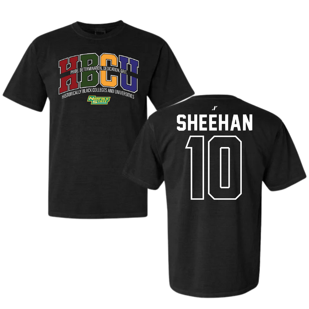 Norfolk State University Softball Black HBCU Comfort Colors Tee - #10 Lauren Sheehan