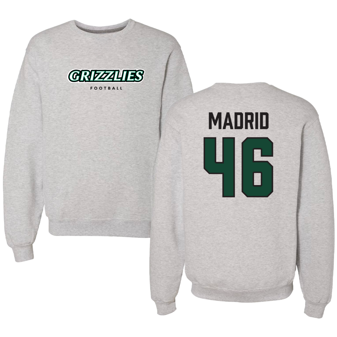Adams State University Football Gray Grizzlies Crewneck - #46 Kaden Madrid