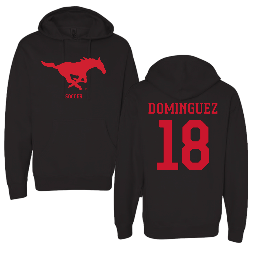 Southern Methodist University Soccer (M) Black Mascot Hoodie - #18 Martin Dominguez
