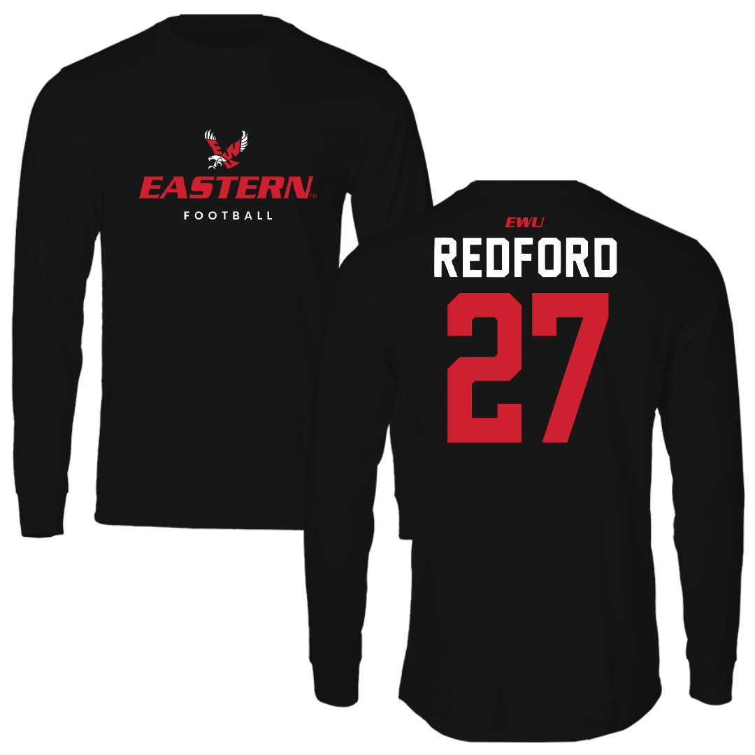 Eastern Washington University Football Black Eastern Long Sleeve - #27 Isaac Redford
