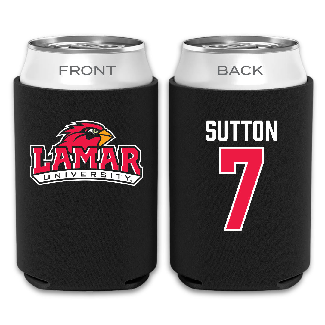 Lamar University Baseball Black Can Cooler - #7 Carter Sutton