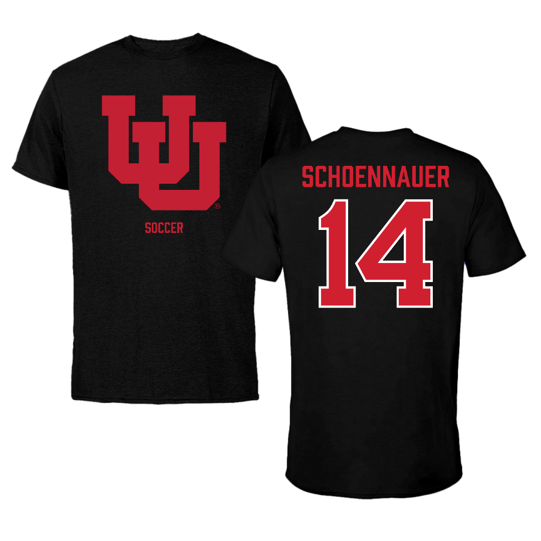 University of Utah Soccer (W) Black Performance Tee - #14 Kennedy Schoennauer