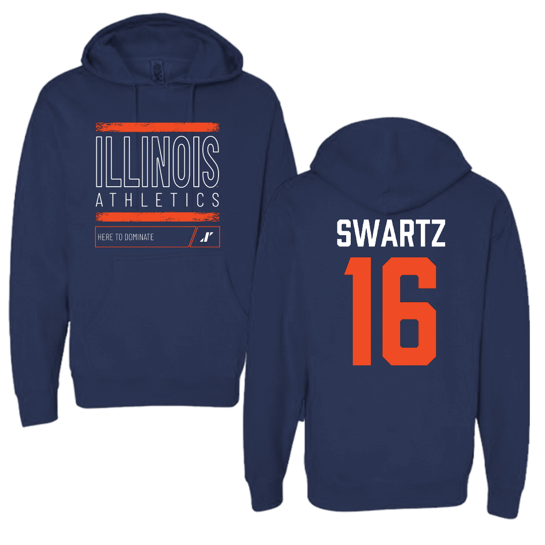 University of Illinois Baseball Navy Dominate Hoodie - #16 Jake Swartz