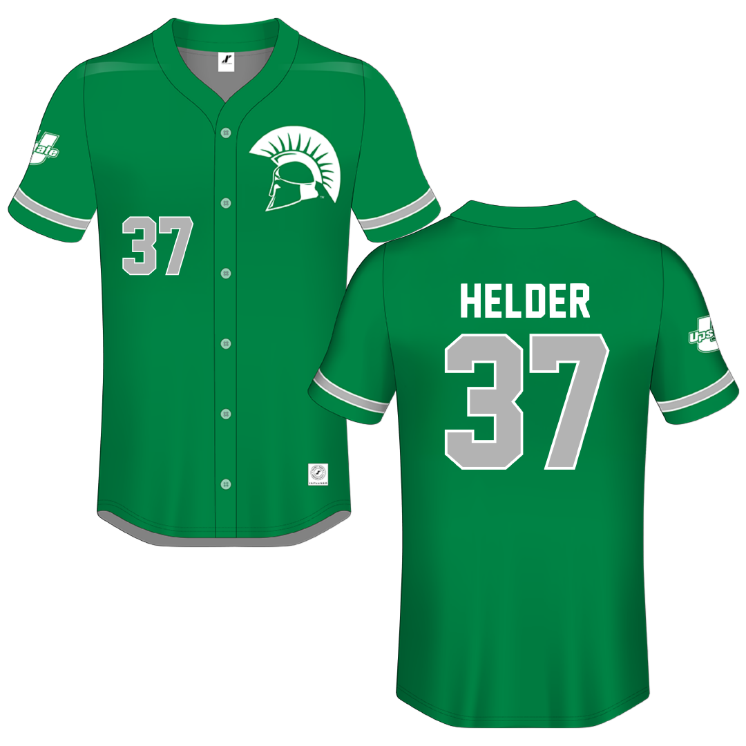 University of South Carolina-Upstate Green Button-Down Jersey - #37 Gabe Helder