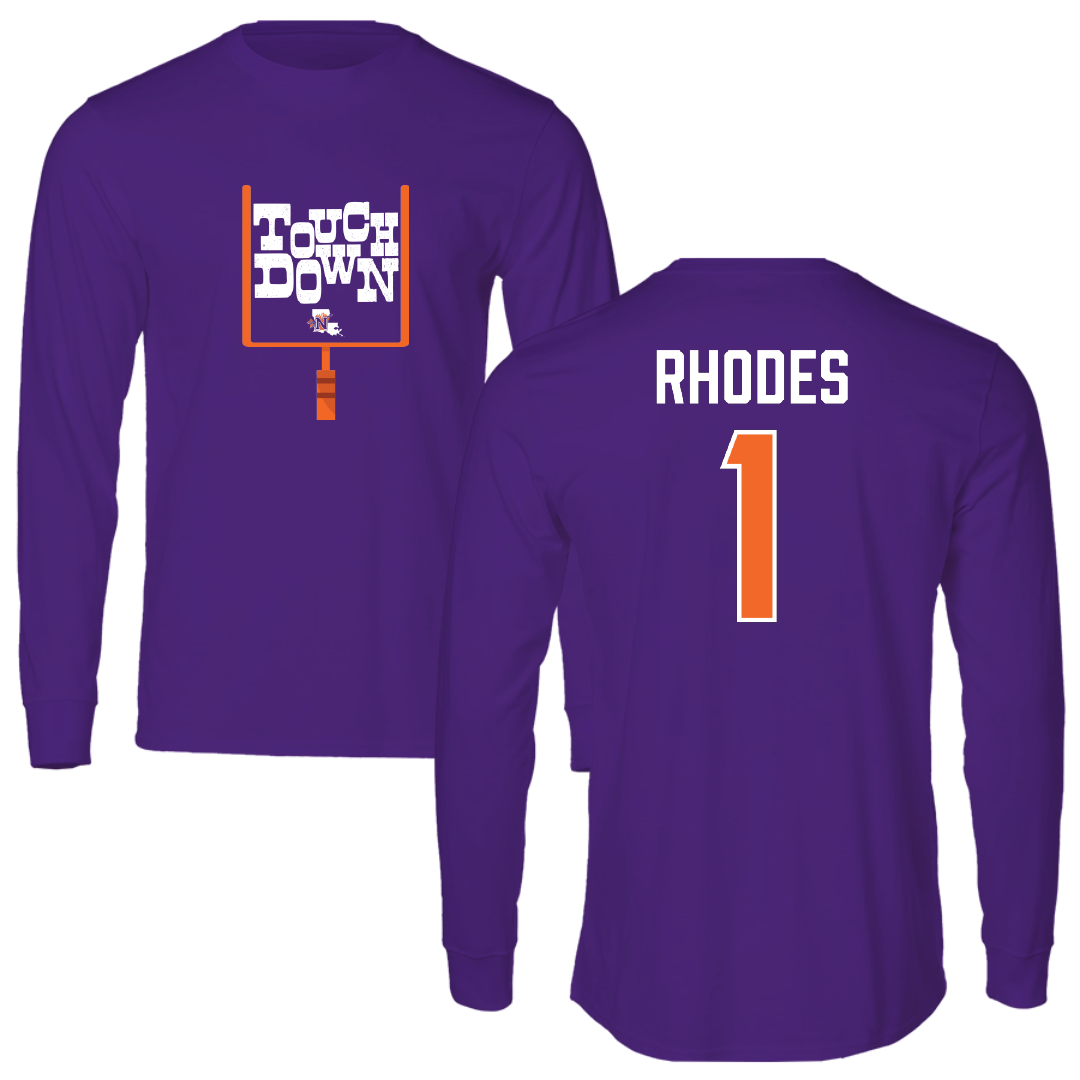 Northwestern State University Football Purple Touchdown Long Sleeve - #1 Dylan Rhodes