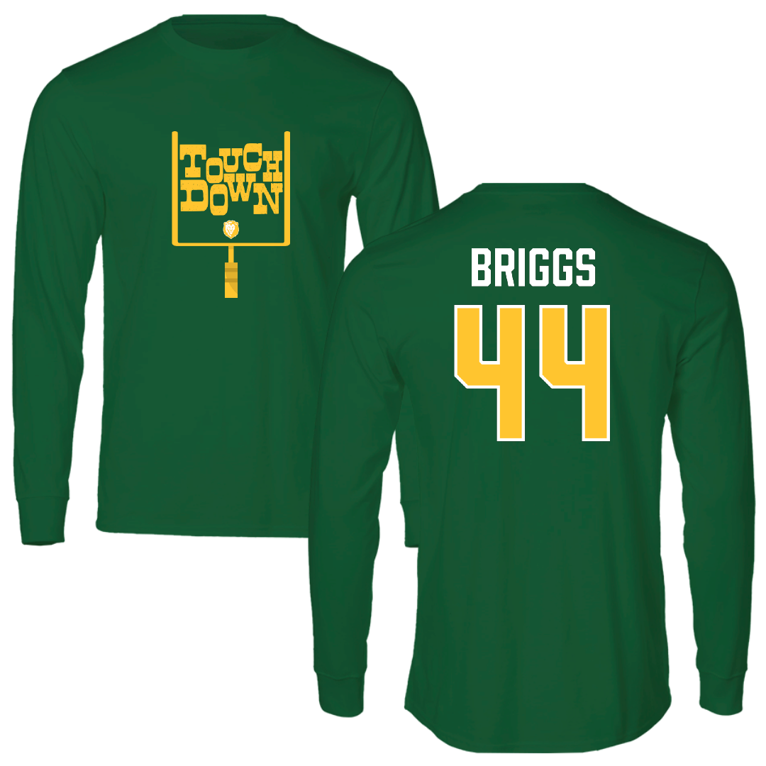 Southeastern Louisiana University Football Green Touchdown Performance Long Sleeve - #44 Connor Briggs