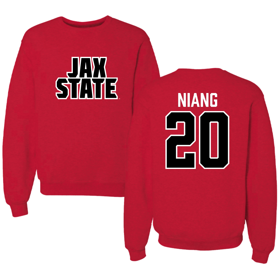 Jacksonville State University Basketball Red Crewneck - #20 Gora Niang