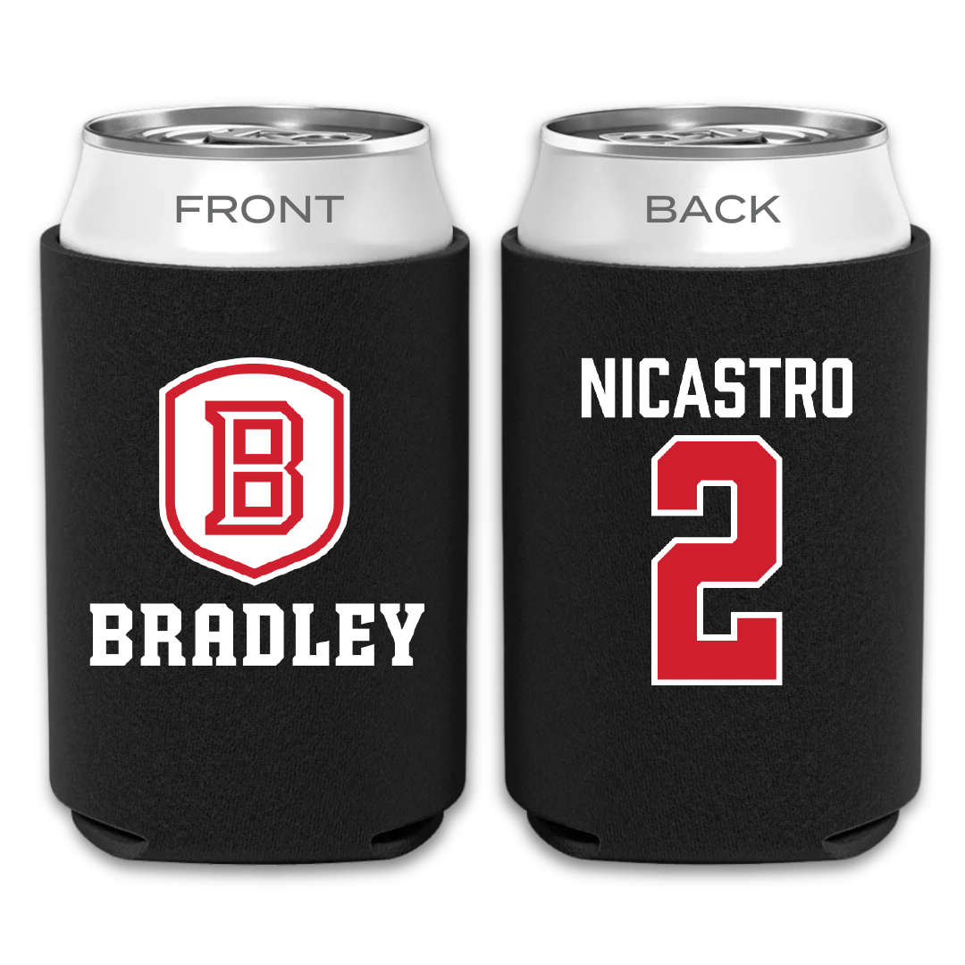 Bradley University Soccer Black Can Cooler - #2 Alex Nicastro