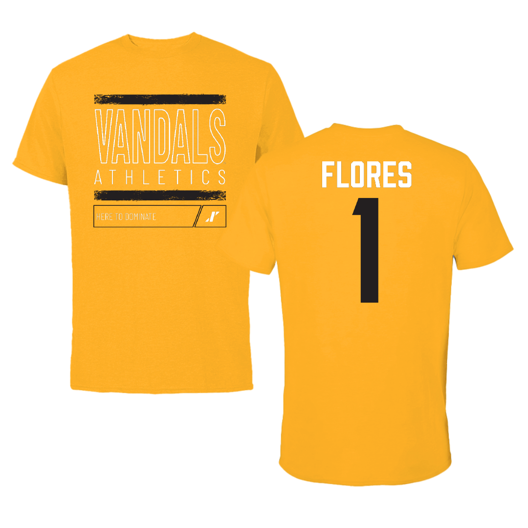 University of Idaho Soccer Gold Dominate Tee - #1 Paula Flores