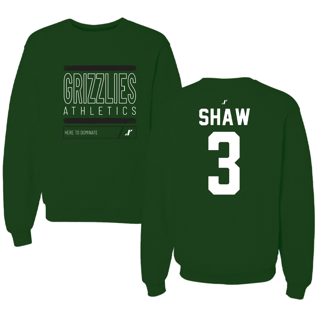 Adams State University Football Forest Green Dominate Crewneck - #3 Seth Shaw