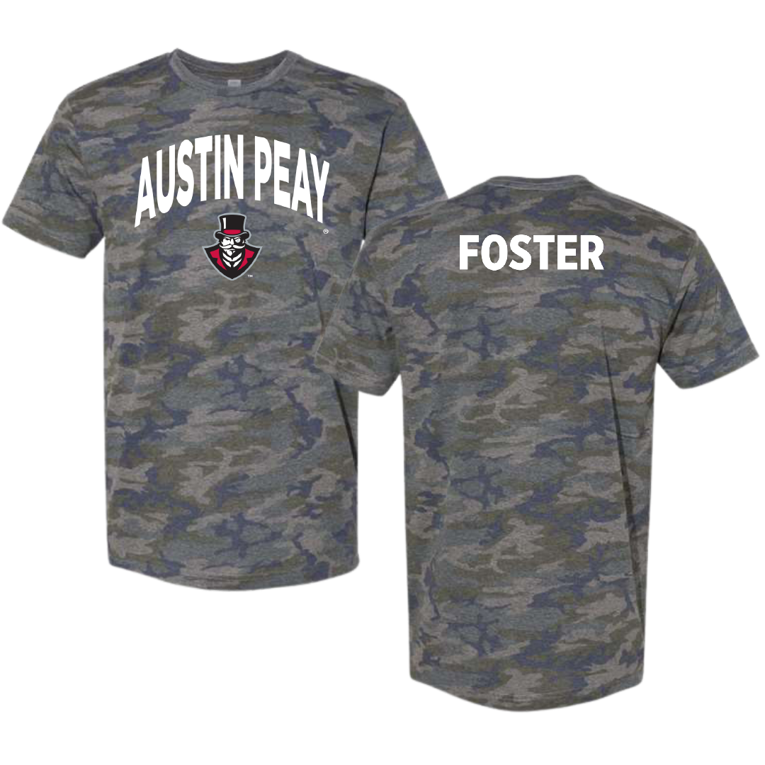 Austin Peay State University TF and XC Vintage Camo Tee - Shaye Foster