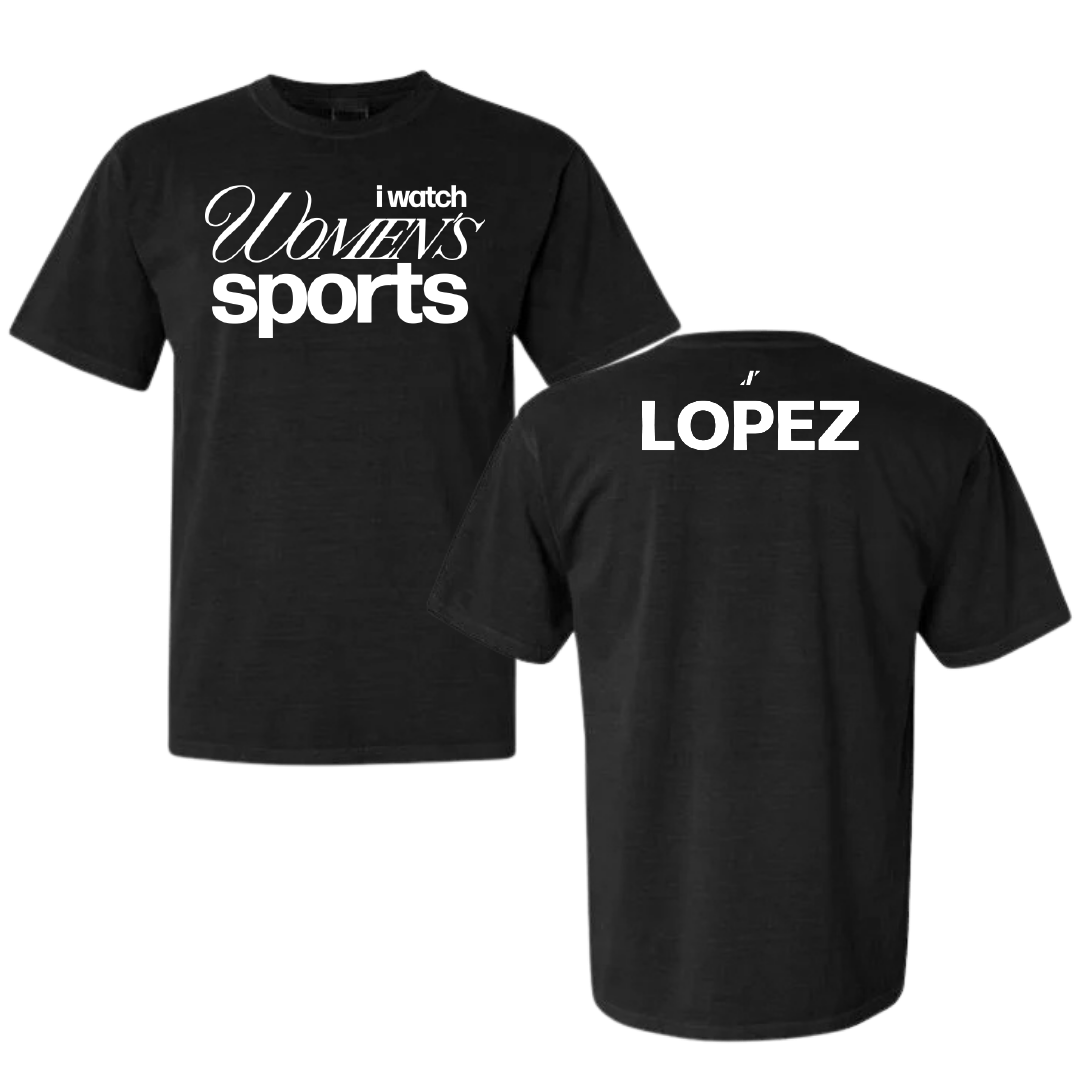 University of Miami Tennis Black WHM Comfort Colors Tee - Qavia Lopez