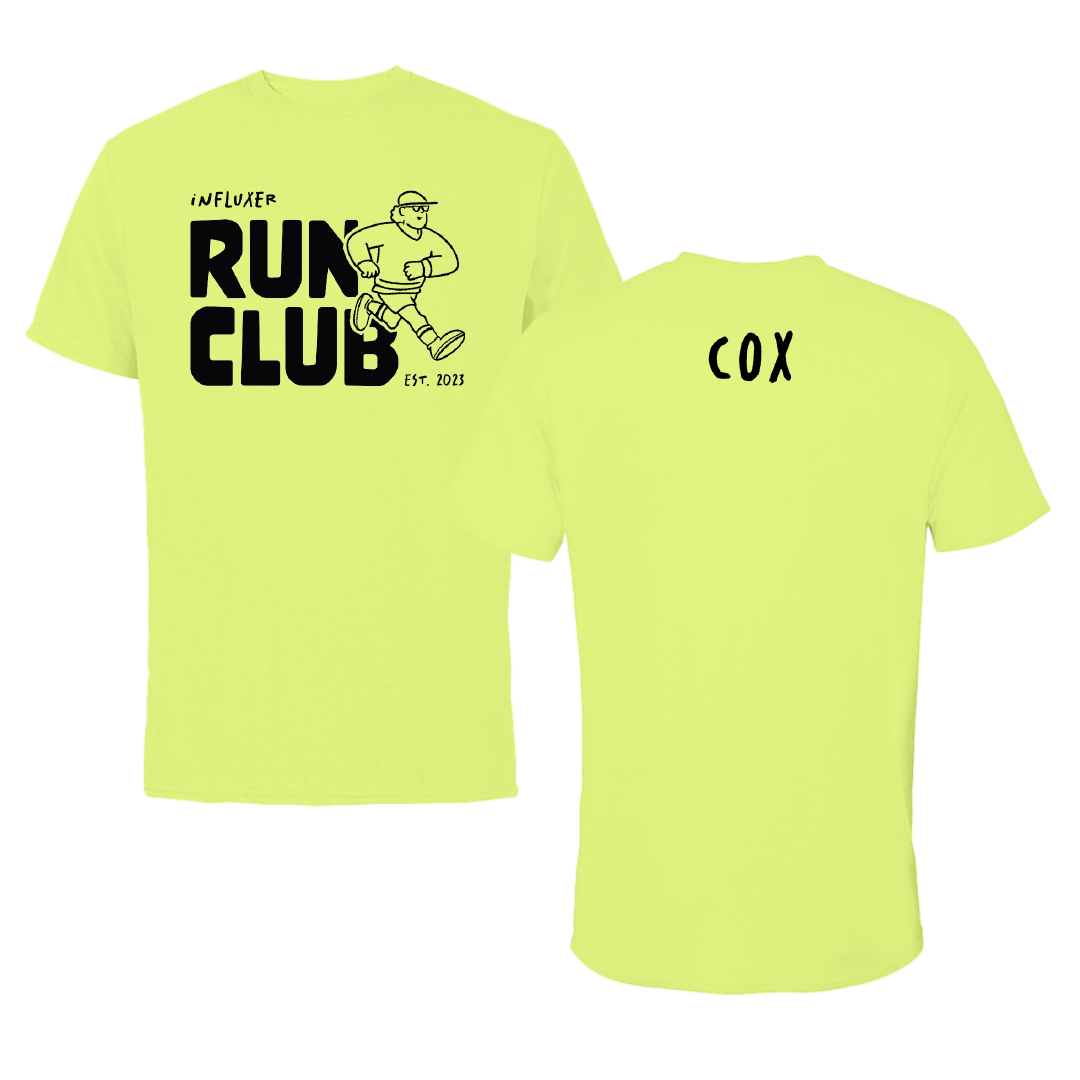 University of Idaho TF and XC Safety Yellow Influxer Run Club Performance Tee - Dante Cox