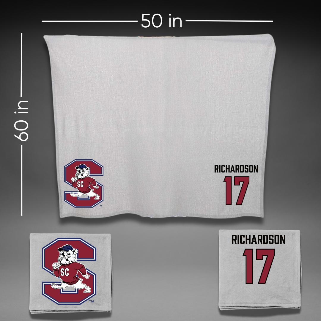 South Carolina State University Football Gray Blanket - #17 Malik Richardson
