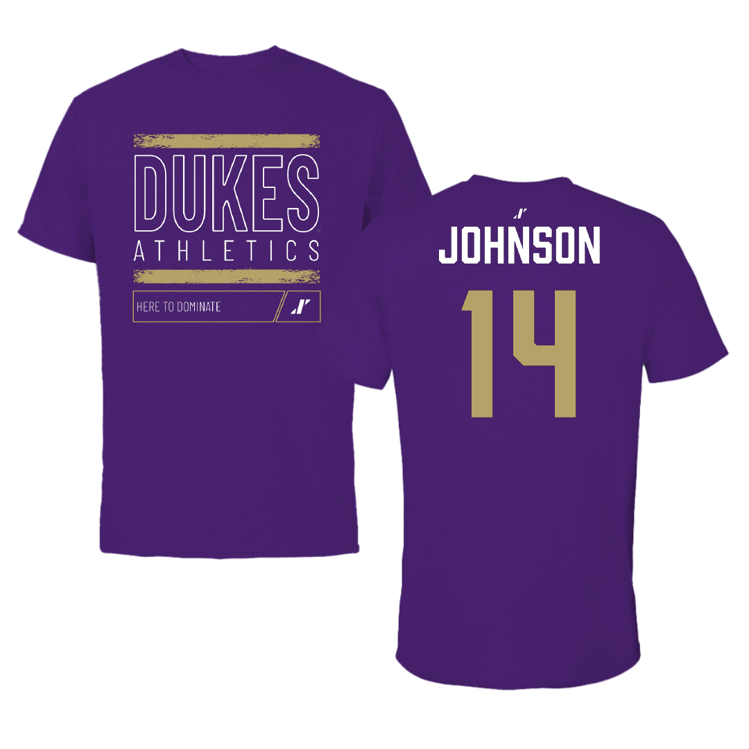 James Madison University Softball Purple Dominate Performance Tee - #14 Taylor Johnson