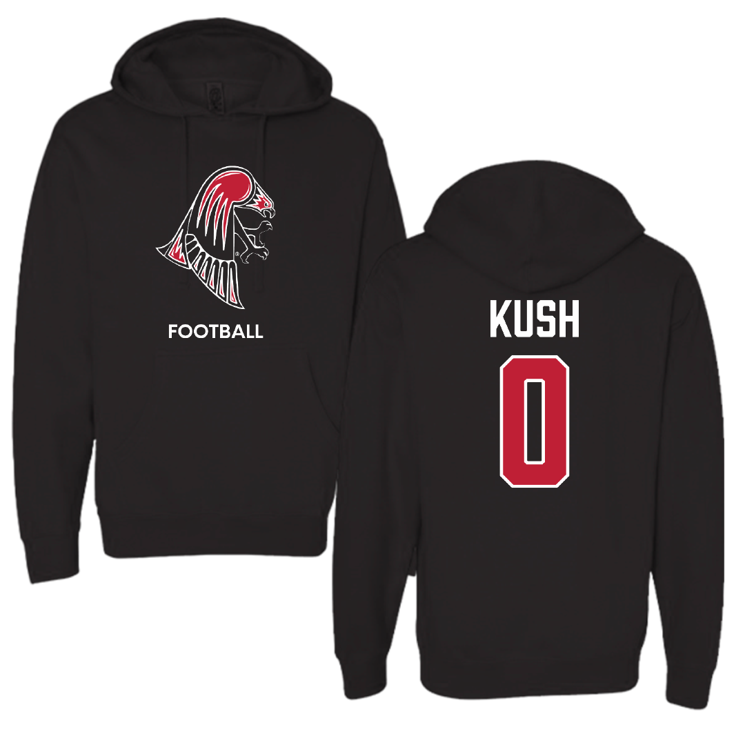 University of Wisconsin-River Falls Football Black Hoodie - #0 Luke Kush