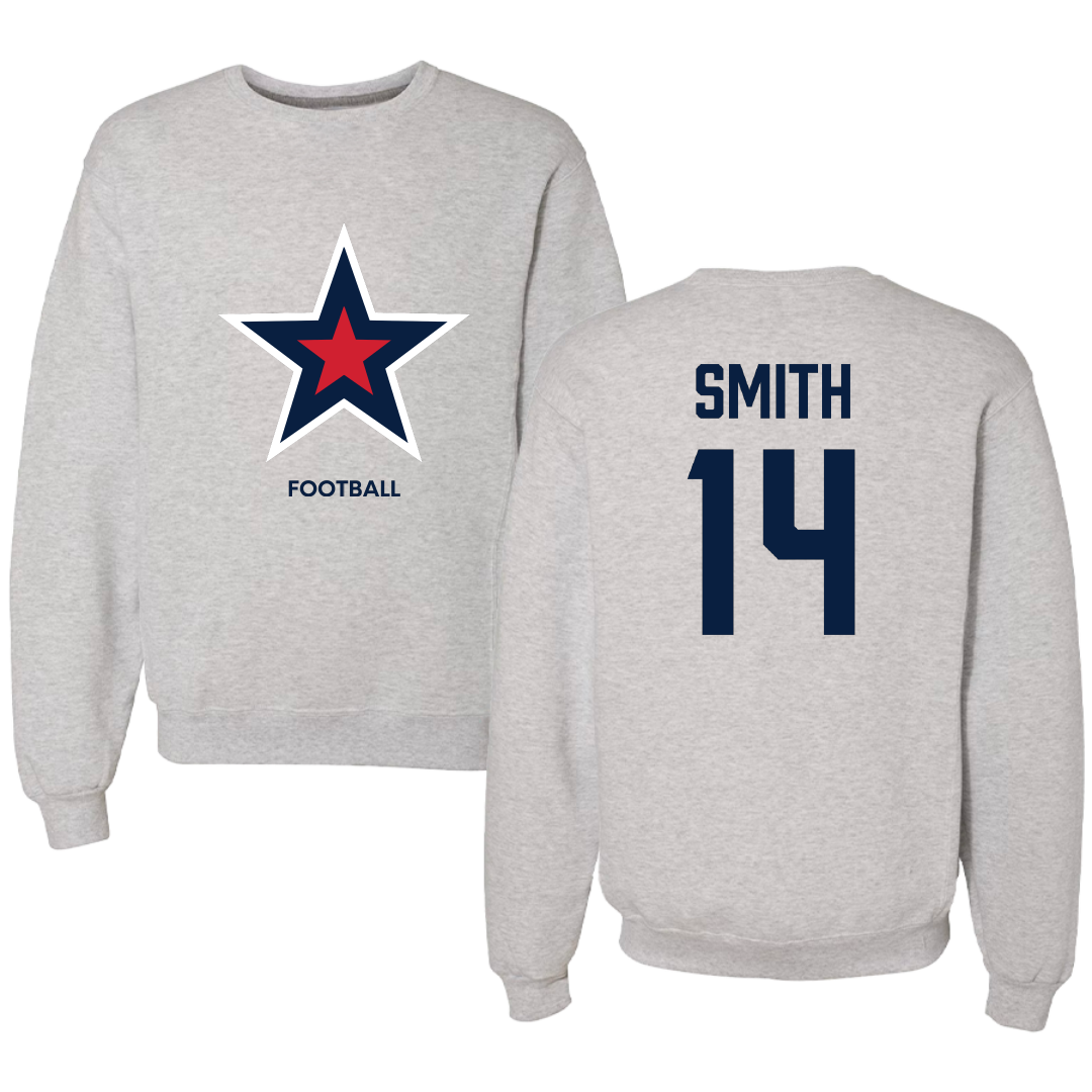 Robert Morris University Football Light Gray Crewneck - #14 Zin'tayvious Smith