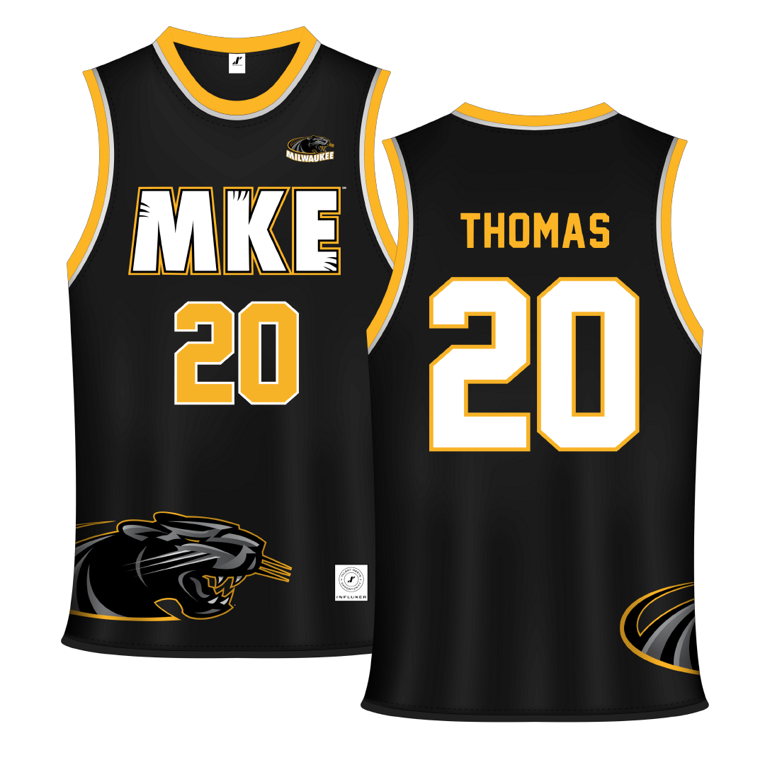 University of Wisconsin-Milwaukee Black Basketball Jersey - #20 Maurice Thomas