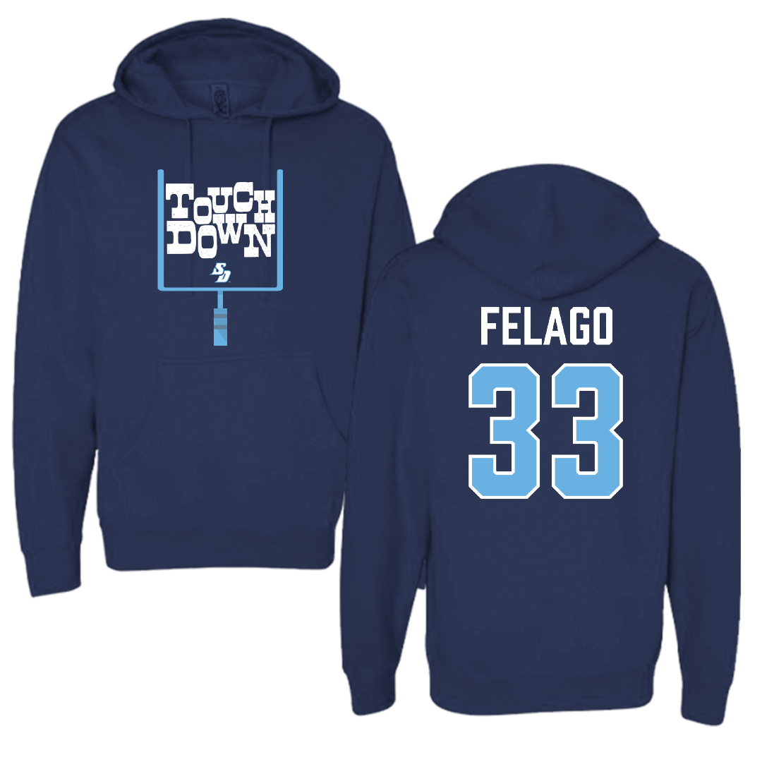 University of San Diego Football Navy Touchdown Hoodie - #33 Nick Felago