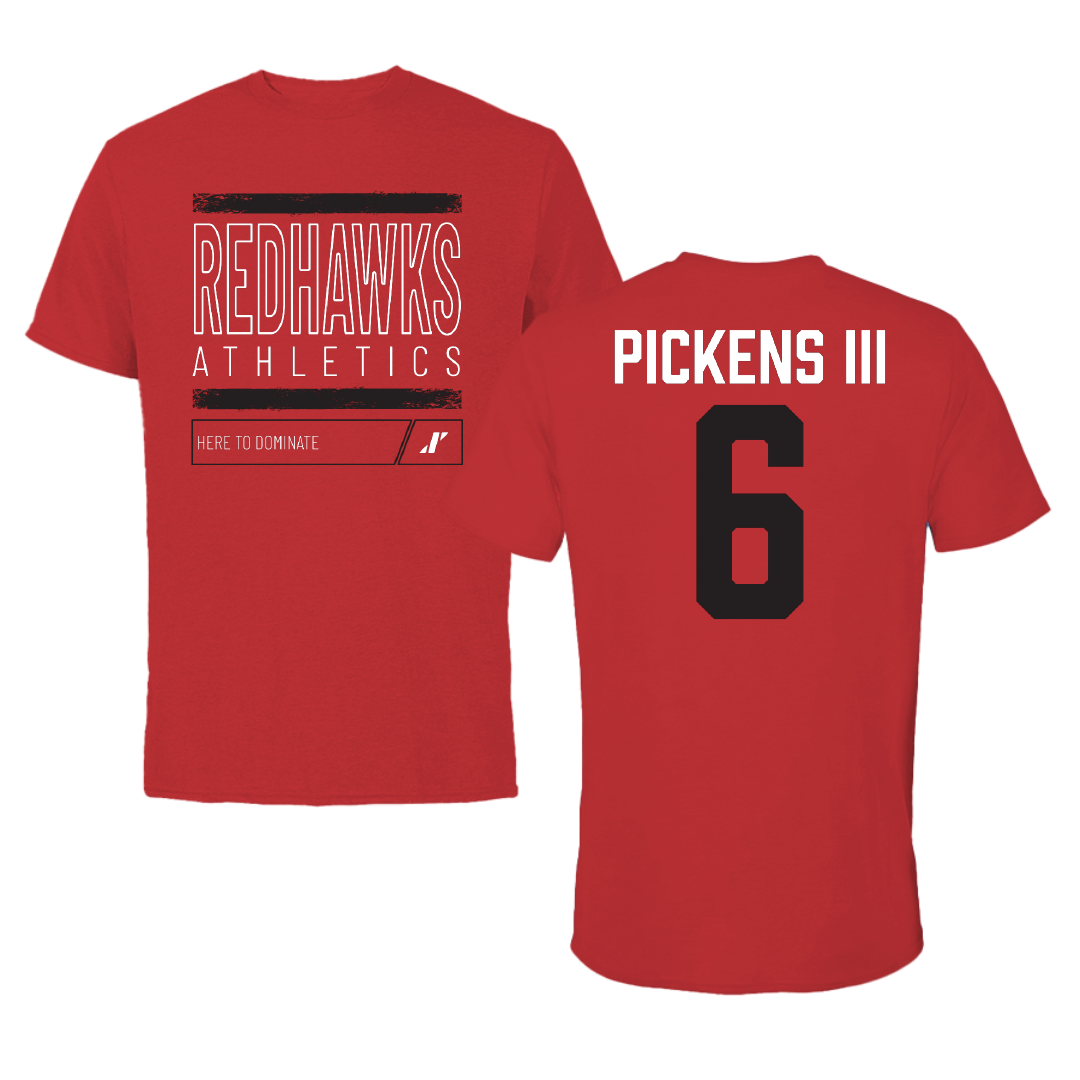 Southeast Missouri State University Football Red Dominate Tee - #6 Henry Pickens III