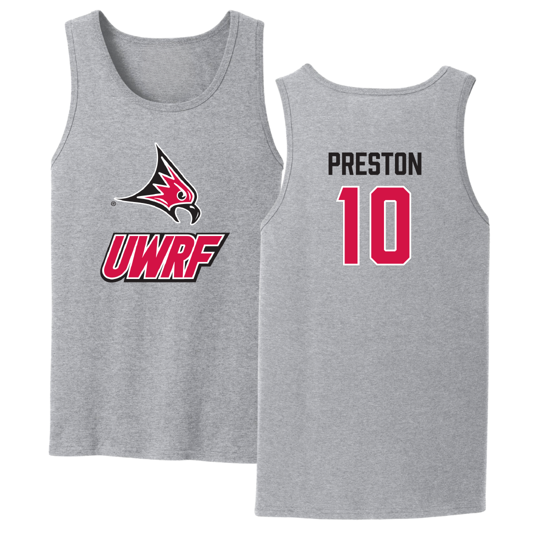 University of Wisconsin-River Falls Football Sport Gray Tank Top - #10 Conner Preston