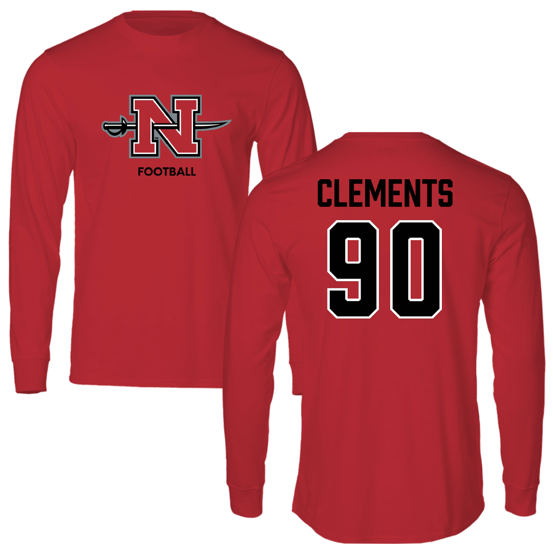 Nicholls State University Football Red Mascot Long Sleeve - #90 Aidan Clements