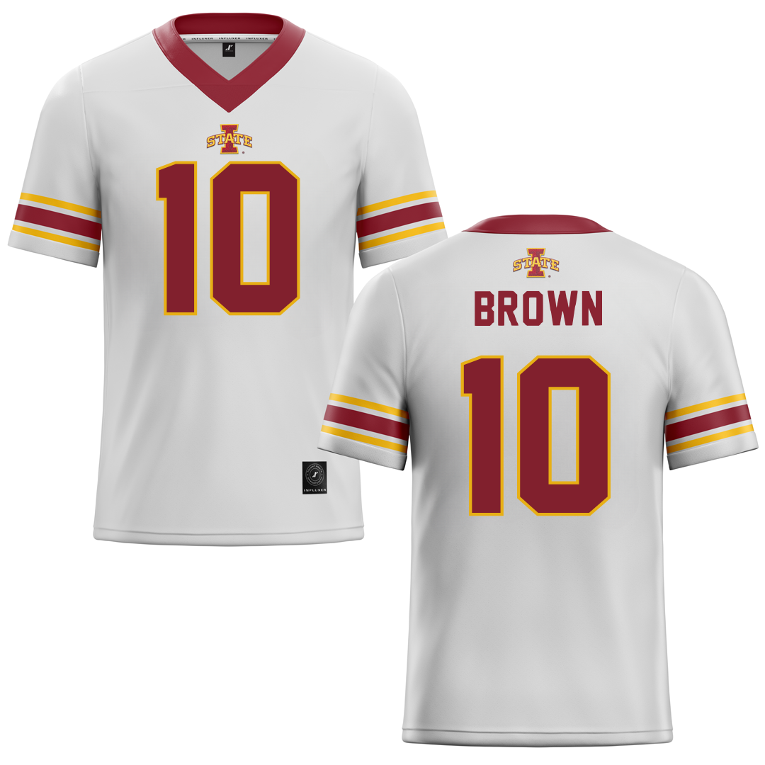 Iowa State University White Football Jersey - #10 Carson Brown
