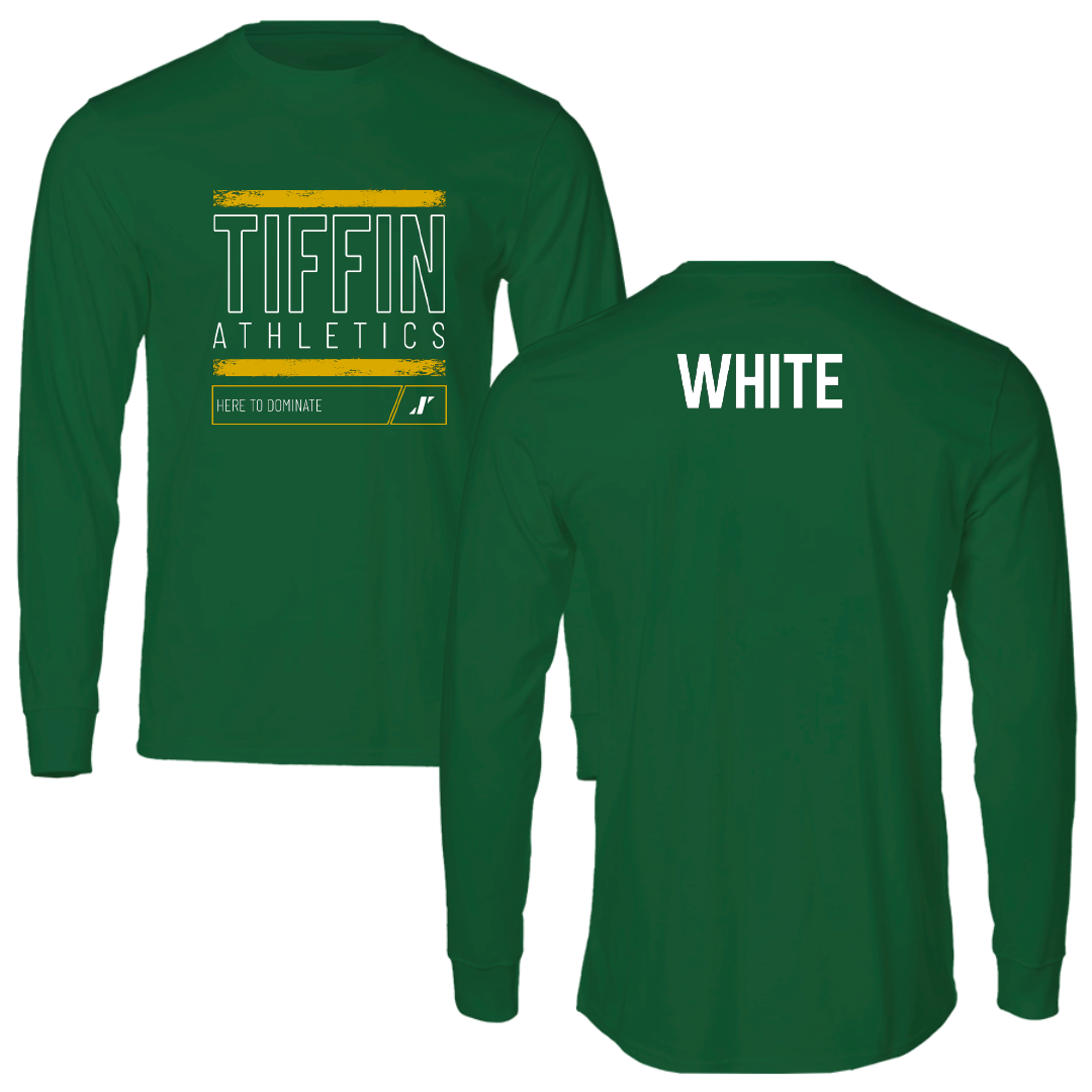 Tiffin University TF and XC Green Dominate Performance Long Sleeve - Jaylen White