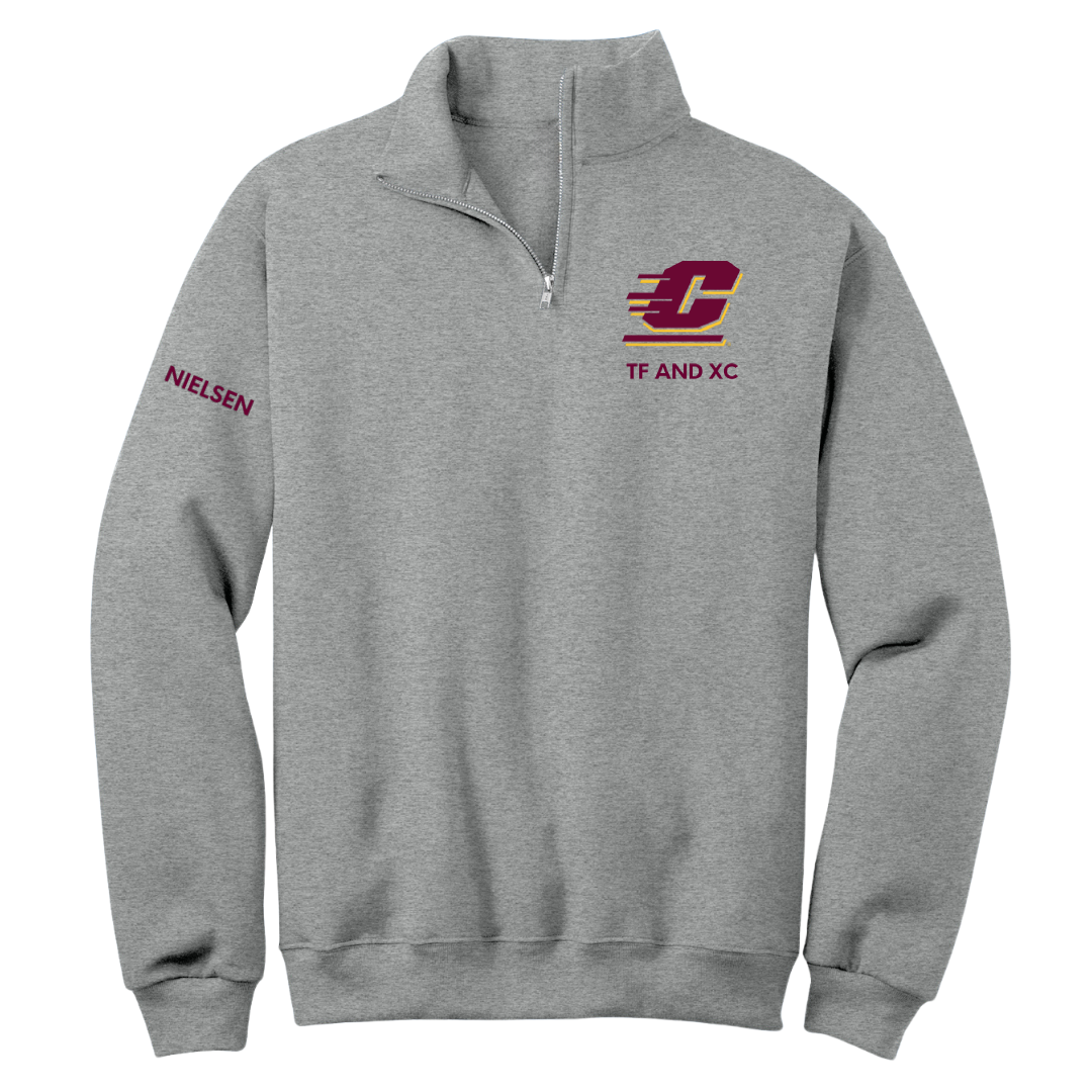 Central Michigan University TF and XC Sport Gray Quarter-Zip - Riley Nielsen