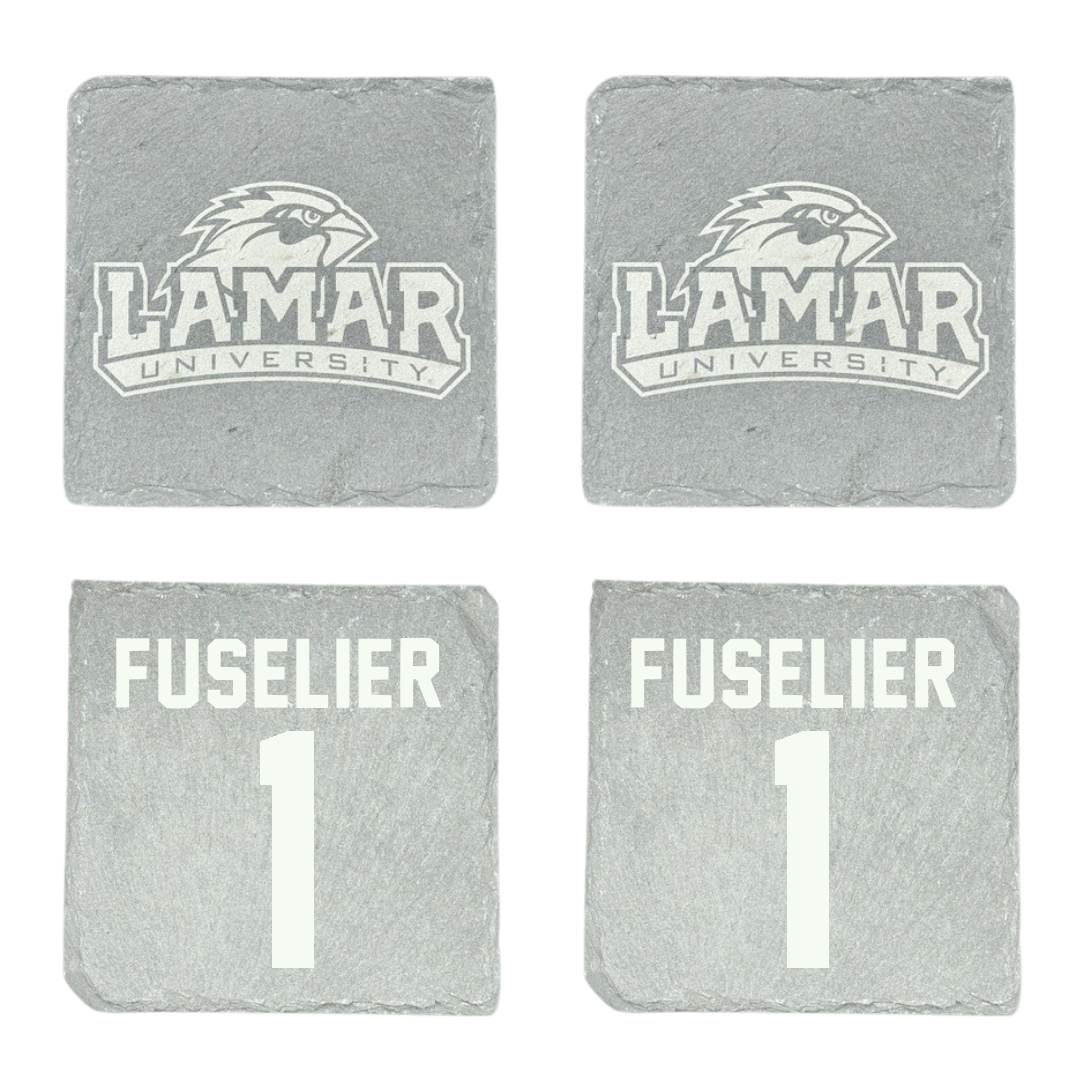 Lamar University Football Stone Coaster (4 Pack)  - #1 Kyndon Fuselier