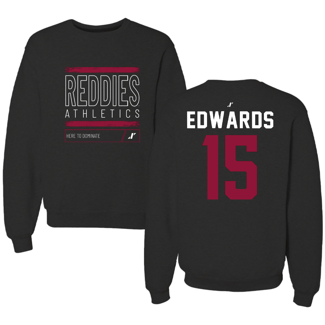 Henderson State University Football Black Dominate Crewneck - #15 Andrew Edwards