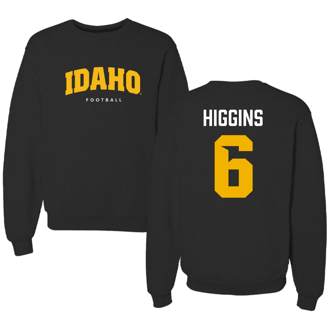 University of Idaho Football Black Idaho Crewneck - #6 Trais Higgins