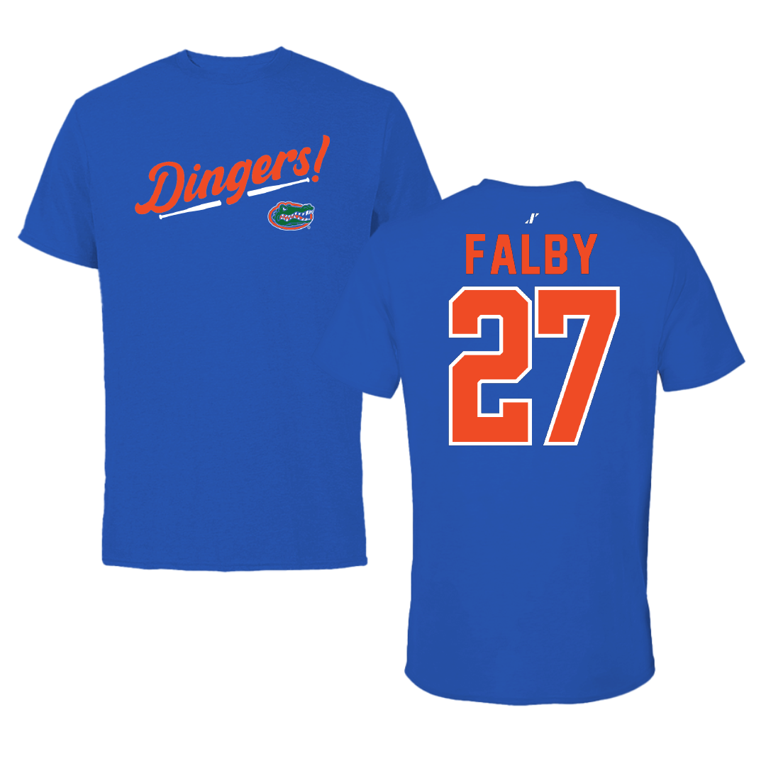 University of Florida Softball Blue Dingers Tee - #27 Kendra Falby