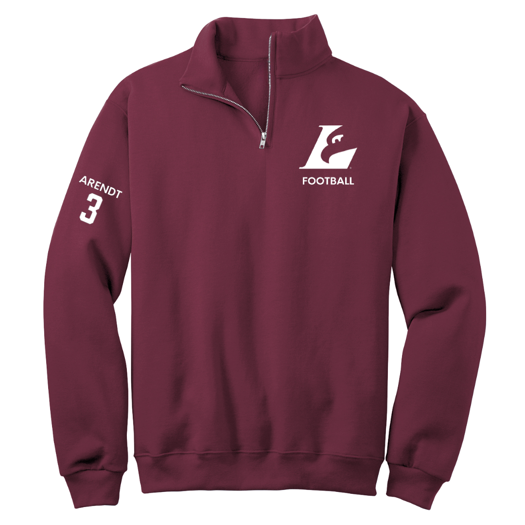 University of Wisconsin-La Crosse Football Maroon Quarter-Zip - #3 Keaton Arendt