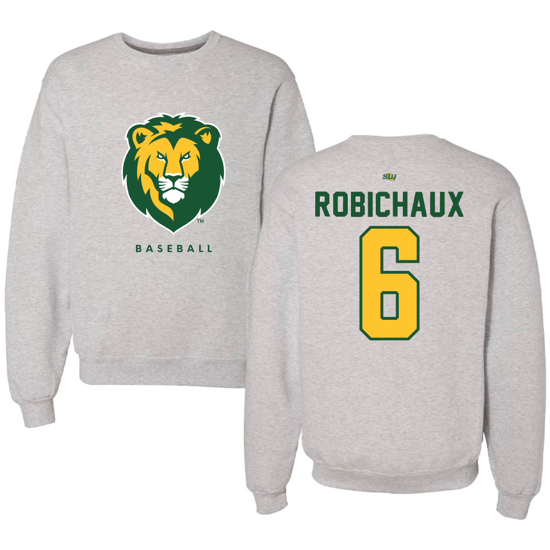 Southeastern Louisiana University Baseball Gray Crewneck - #6 Ben Robichaux