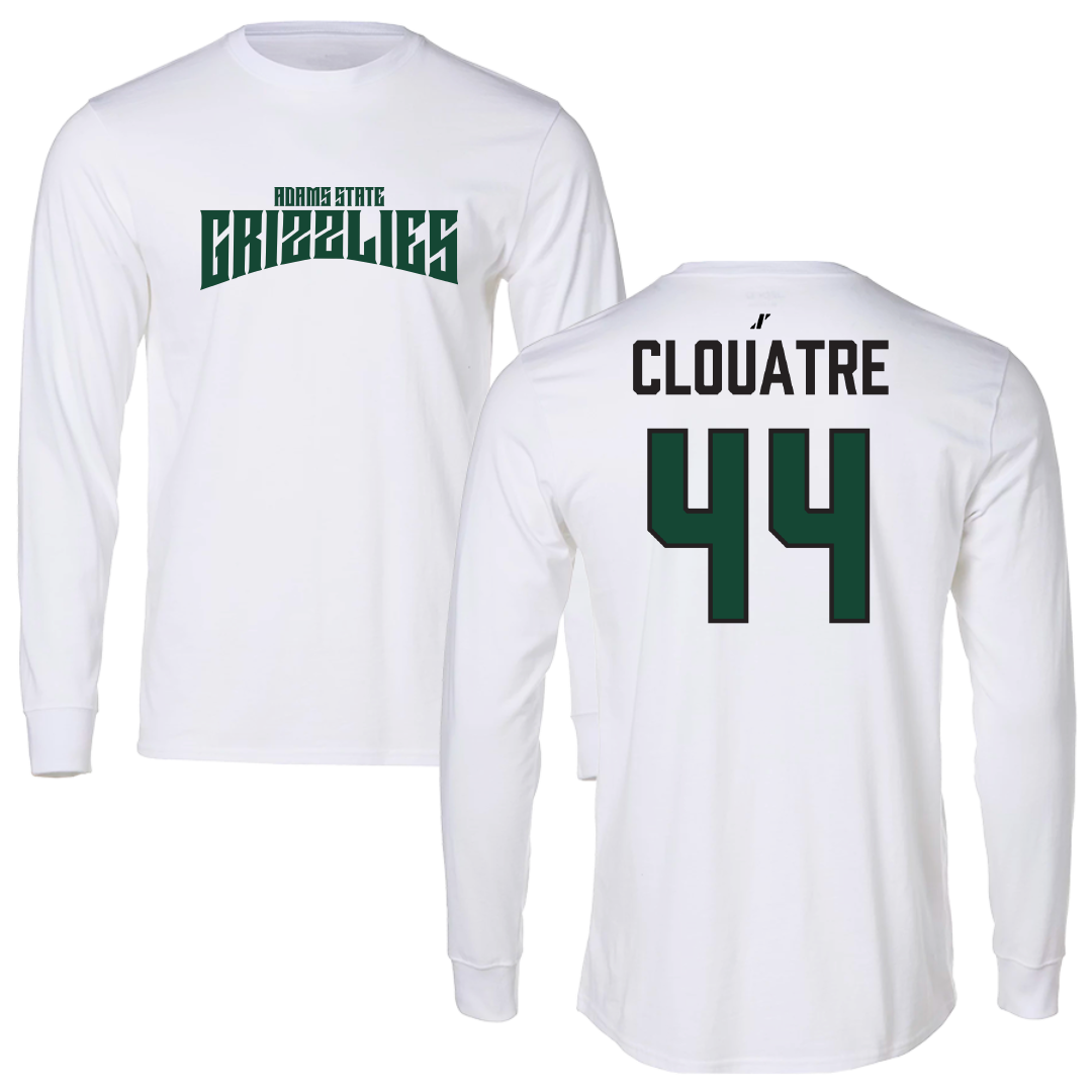 Adams State University Football White Classic Performance Long Sleeve - #44 Anthony Clouatre
