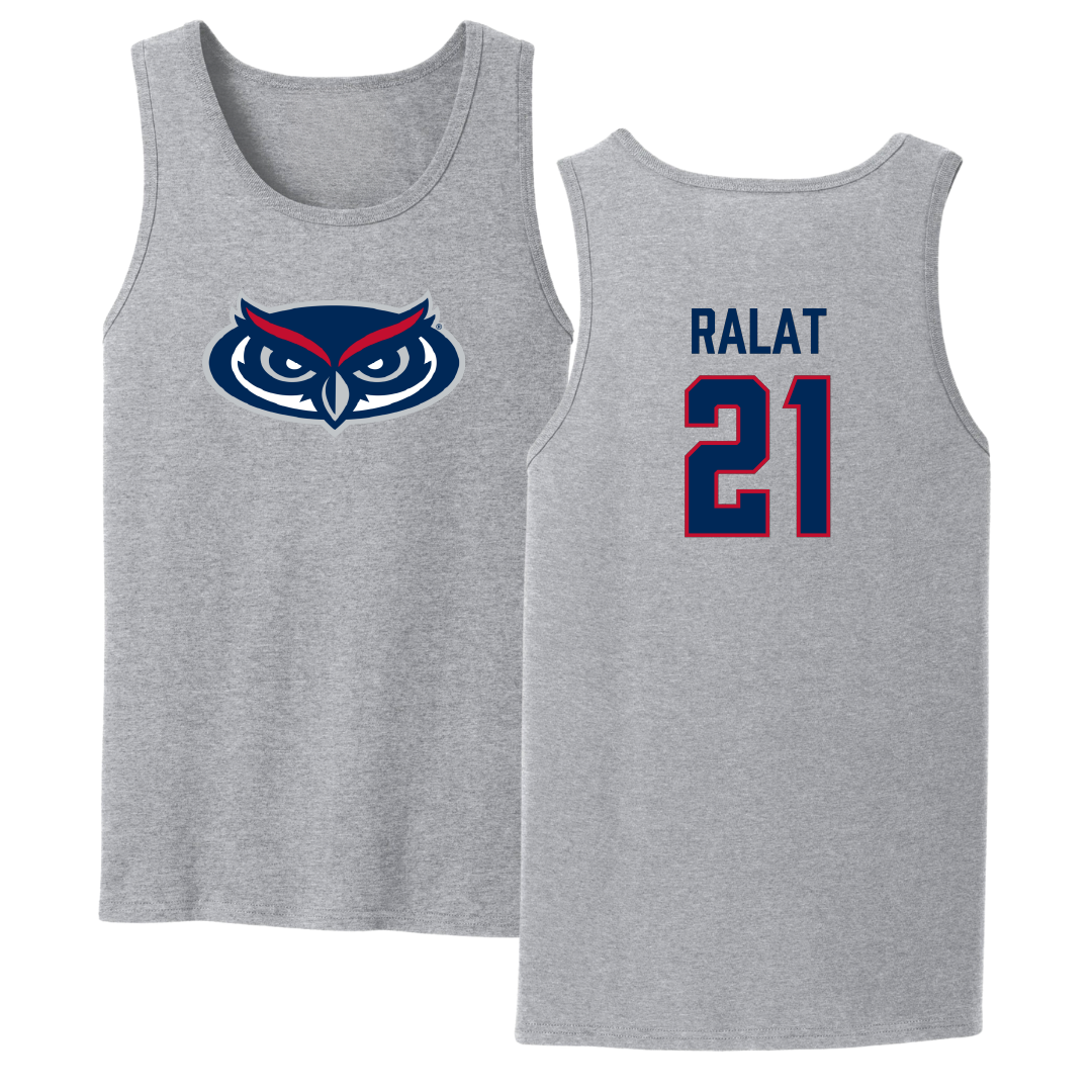 Florida Atlantic University Basketball Sport Gray Tank Top - #21 Alejandro Ralat