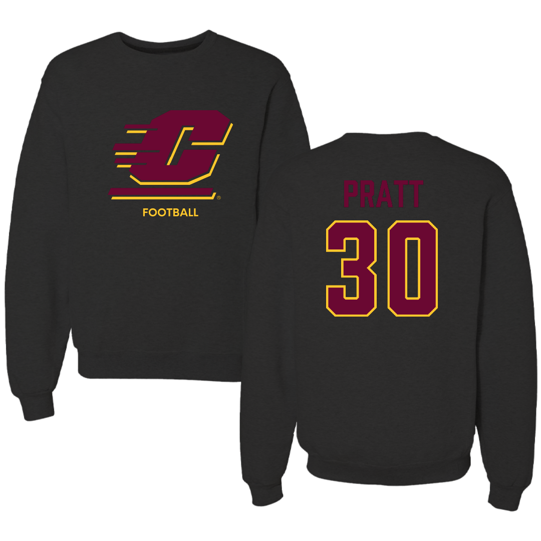 Central Michigan University Football Black Crewneck - #30 Ben Pratt
