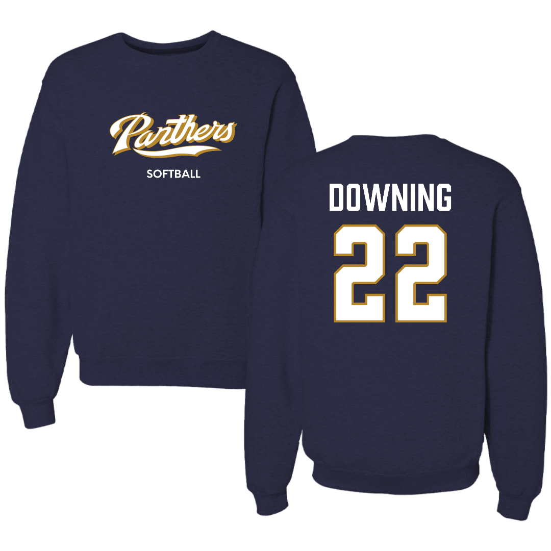 Florida International University Softball Navy Panthers Crewneck - #22 Kaleena Downing